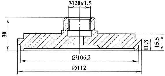Описание: абаритные и присоединительные размеры мембранного разделителя